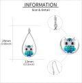 wholesale 925 Sterling Silver Owl Teardrop Dangle Earrings with Blue Enamel Stones for Women's -0-4