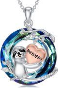 wholesale TOUPOP Sloth Gifts Sterling Silver Sloth Necklace Sloth Pendant Necklace With Crystal Sloth Jewelry For Women -0-0