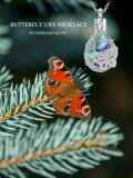 wholesale 925 Sterling Silver Abalone Shell Butterfly Urn Pendant Keepsake Memorial Jewelry with Funnel and Fill Kit-0-1