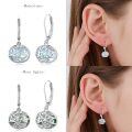 wholesale 925 Sterling Silver Blue Moonstone Filigree Leverback Earrings-0-5