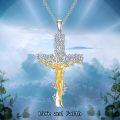 wholesale 925 Sterling Silver Olive Branch Tree of Life Jesus Christ Crucifix Pendant Necklace for Men & Women - Religious Jewelry with Chain (24)-0-5