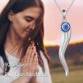 wholesale 925 Sterling Silver Evil Eye Horn Pendant Necklaces for Women Men Protection Amulet s 45cm Chain Length-0-2