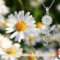 wholesale 925 Sterling Silver Daisy Charm Pendant Necklace Wholesale With Yellow Center And Crystal Leaves-0-4