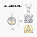 wholesale 925 Sterling Silver Tree of Life Sobriety Necklace with Tri-Plate Triangle Symbol for Women and Girls - 18 Chain Length-0-4