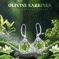 wholesale 925 Sterling Silver Green Peridot Flower Vine Drop Earrings-0-1
