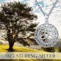 wholesale 925 Sterling Silver Celtic Triquetra Tree Of Life Pendant Necklaces For Men s-0-1