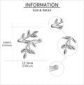 wholesale 925 Sterling Silver Leaf Vine Branch Ear Climber Wrap Studs Non-Pierced Earring s for Women Girls 3cm Long-0-3