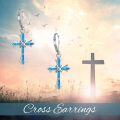 wholesale 925 Sterling Silver Opal Cross Abalone Shell Leverback Earrings for Women-0-4
