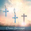 wholesale 925 Sterling Silver Opal Cross Abalone Shell Leverback Earrings for Women-0-4