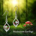 wholesale 925 Sterling Silver Red Mushroom Drop Earrings - Infinity Dangle s for Women & Girls-0-5