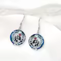 TOUPOP Sterling Silver Crystal Nightmare Jack Sally Skellington Skull Earrings-0-3