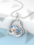 wholesale 925 Sterling Silver Blue Opal Pig Pendant Necklace for Women-0-3