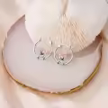 TOUPOP Sterling Silver Duck Huggies Hoop Earrings Cute Duck Jewelry Gifts-0-1