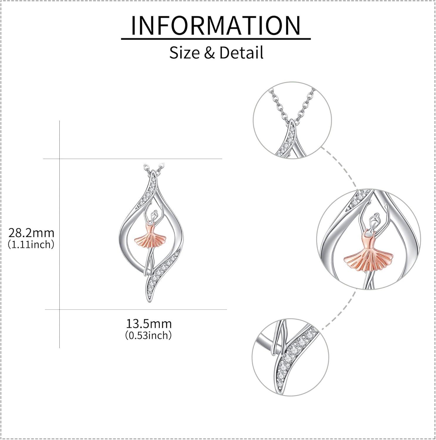 Sterling Silver Dancer Necklace for Gymnastics Cheerleading Ballet-0-4