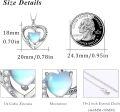 wholesale 925 Sterling Silver Heart Opalite Stone I love you to the moon Pendant Necklace for Women-0-4