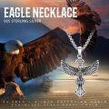 wholesale 925 Sterling Silver Eagle Cross with American Flag Design Pendant Necklace for Men & Women-0-4