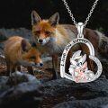 wholesale 925 Sterling Silver Mom Heart Shape Animal Pendant Necklaces for Women Girls Family Love Gift-0-28
