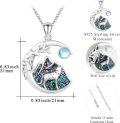 wholesale 925 Sterling Silver Turquoise & Moonstone Wolf Pendant Necklace-0-1