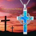 wholesale 925 Sterling Silver Labradorite Stone Cross & Crown Of Thorns Pendant Christian Jewelry For Men/Women-0-28