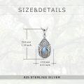wholesale 925 Sterling Silver Labradorite Teardrop Tree of Life Pendant Necklace-0-1