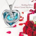 TOUPOP 925 Sterling Silver Crystal Moon Star Heart Necklace-0-3