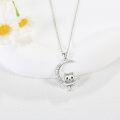 wholesale 925 Sterling Silver Cat Moon Pendant Necklace Love You Forever Gifts for Women Girls-0-1