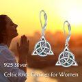 wholesale 925 Sterling Silver Triquetra Trinity Knot Abalone Shell Drop Earrings Gift for Her-0-2