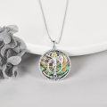 wholesale 925 Sterling Silver Crucifix Cross Abalone Shell Pendant Necklace-0-2