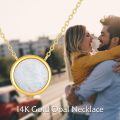 wholesale 14k Gold Chain Necklace With Round White Opal Bezel Set Pendant For Women-0-2