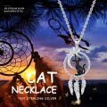 wholesale 925 Sterling Silver Cat Dreamcatcher Feather Pendant Necklace for Women-0-5