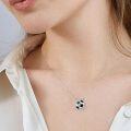wholesale 925 Sterling Silver Black and White Soccer Ball Pendant Necklace for Sports Lovers-0-4