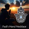 wholesale 925 Sterling Silver Evil Eye Hamsa Hand Pendant Necklace with Blue Crystal and Moon Design-0-5