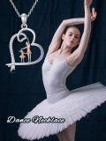 wholesale 925 Sterling Silver Heart Gymnastics Girl Necklace Gift for Women Girls-0-5
