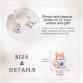 wholesale 925 Sterling Silver Fox Heart Blue Crystal Stud Earrings Gift for Women-0-4