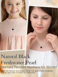 wholesale 925 Sterling Silver Black Freshwater Pearl Pendant Necklace with Cartoon Girl Design for Women-0-4