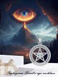wholesale 925 Sterling Silver Celtic Knot Pendant with Blue Evil Eye and Pentagram Necklace for Women-0-5