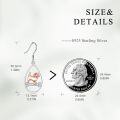 wholesale 925 Sterling Silver Teardrop Red Cardinal Bird Drop Earrings for Women Girls  4cm Long-0-19