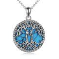 wholesale 925 Sterling Silver Celtic Tree Of Life Pendant Necklace Wholesale With Green Inlay-0-11