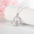 wholesale 925 Sterling Silver Heart-Shaped Dog Pendant Necklaces with Engraved Love You Forever Gift for Women-0-3
