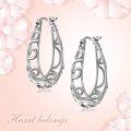 wholesale 925 Sterling Silver Hypoallergenic Lightweight Twist Scrollwork Hoop Earrings with Click-Top Closure-0-2