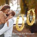 wholesale 14K Gold Filigree Hoop Earrings - Elegant Lightweight Gift for Women, Hypoallergenic, 0.1-0.56 Inch, Eternal Love Design, Lifetime Warranty-0-5