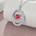 wholesale TOUPOP Birthday Gifts For Sister Sister Gifts From Sister Sterling Silver Double Circle Garnet Pendant Necklace With January Birthstone Jewelry Always My Sister Forever My Friend Christmas Gifts -0-4