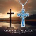 wholesale 925 Sterling Silver Blue Enamel Star of David Celtic Knot Cross Pendant Necklace-0-13