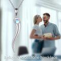 wholesale 925 Sterling Silver Moonstone Italian Horn Pendant Necklace for Women Luck Charm s-0-5