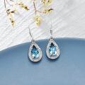 wholesale 925 Sterling Silver 3 ct Moissanite D VVS Tear Drop Halo Leverback Earrings-0-26