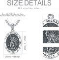 wholesale 925 Sterling Silver St Michael Archangel Protect Us Medal Necklace for Men & Women-0-3