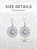wholesale 925 Sterling Silver Blue Moonstone Filigree Leverback Dangle Earrings for Women-0-3