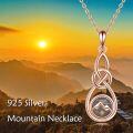 wholesale Rose Gold 925 Sterling Silver Mountain & Mustard Seed Celtic Knot Necklace - Faith Jewelry-0-4