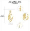 wholesale 14K Gold Teardrop Filigree Drop Earrings Minimalist Dangle Jewelry for Women Girls-0-2