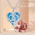 wholesale TOUPOP Birthstone Gift For Wife Heart Necklace For Women Aquamarine Pendant Necklace For Her Birthday Gift For Women Jewellery Gift For Ladies Christmas Gift -0-2